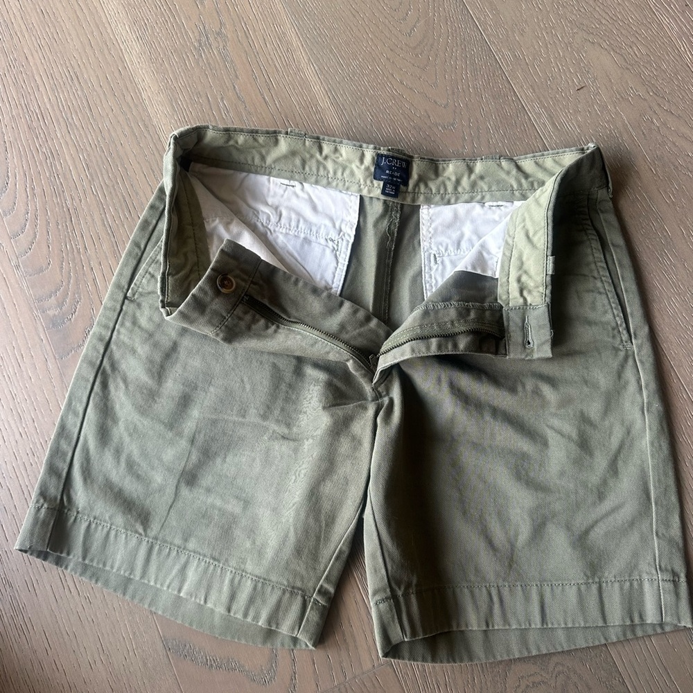 Olive Green J. Crew Reade Shorts